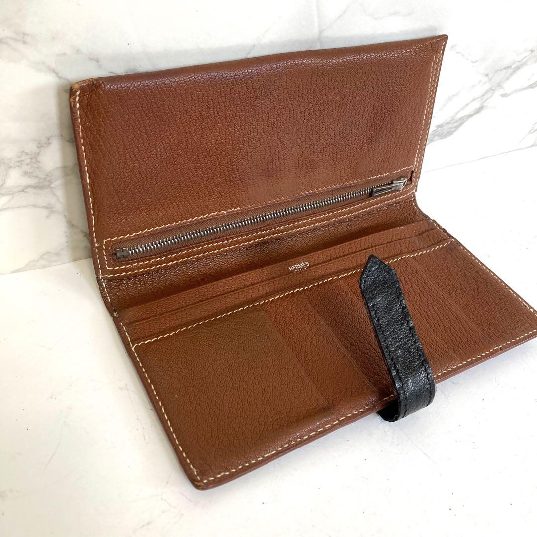 《正規品》HERMES エルメス べアンスフレ レザー ブラック 黒 長財布