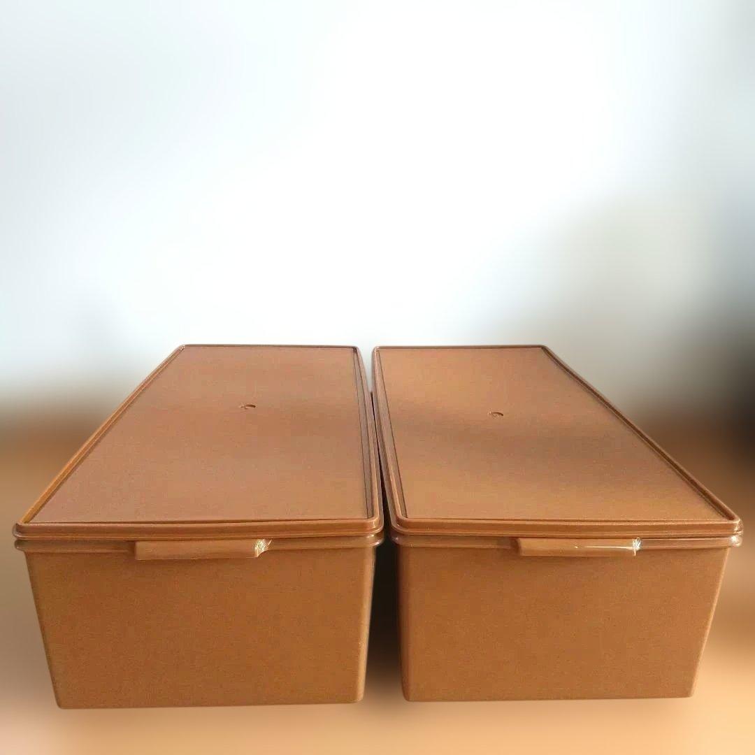 【美品】タッパーウェア ディープロングスーパーケース 大型衣装ケース 深型 2個