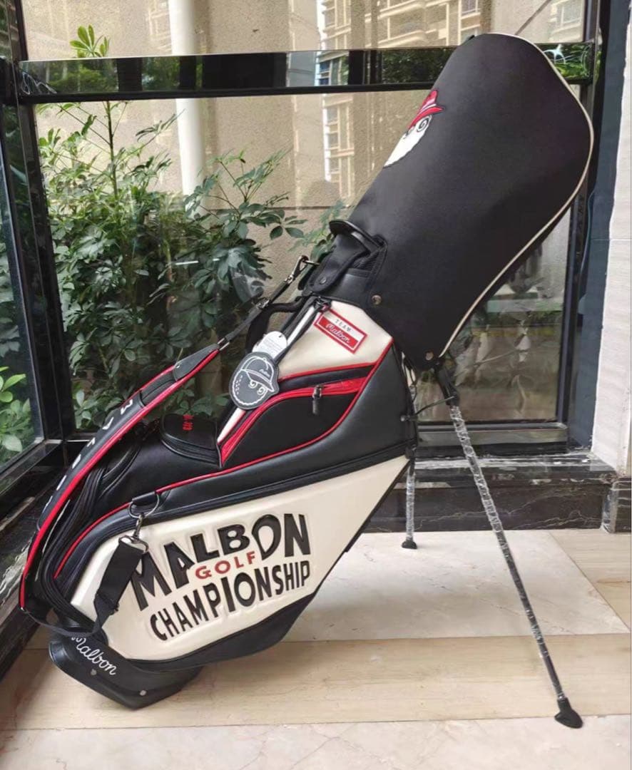 【即発送】 Malbon マルボン ゴルフ キャディバッグ スタンド式 ブラック