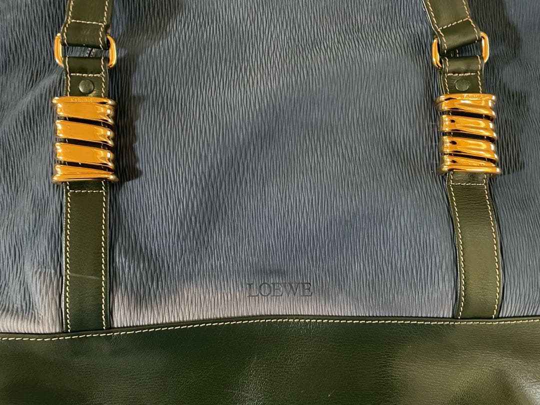 LOEWE ボストンバッグ 青・緑