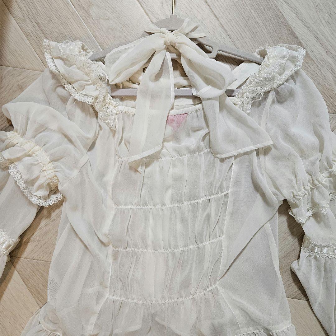BABY シフォンプリンセスドレスブラウス 生成 美品