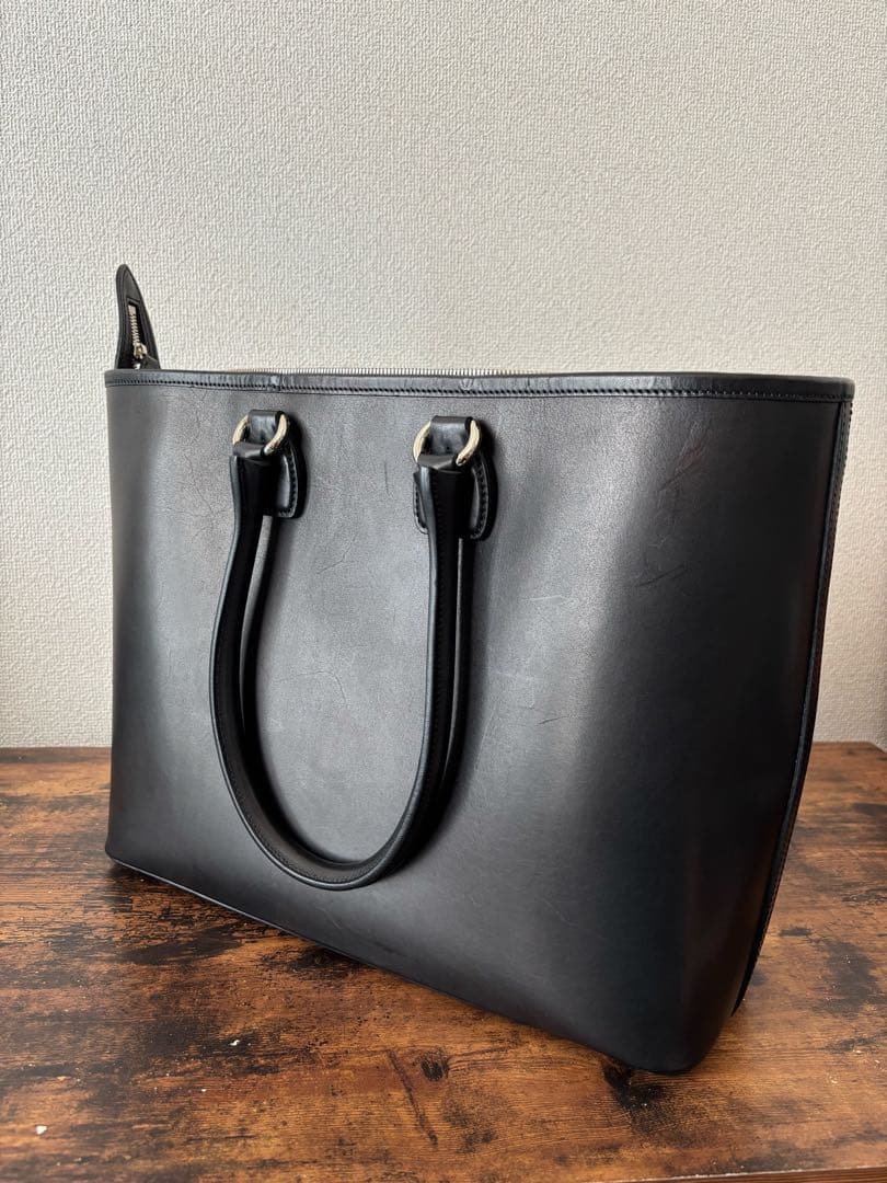 【万双】双鞣和地トートバッグほぼ未使用　ブラック