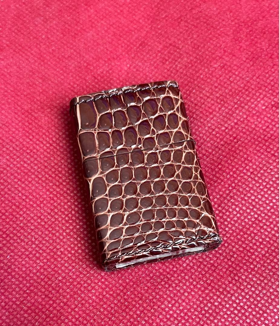 ラスト１個半額！ZIPPO 本革クロコダイル ブラウン　未使用