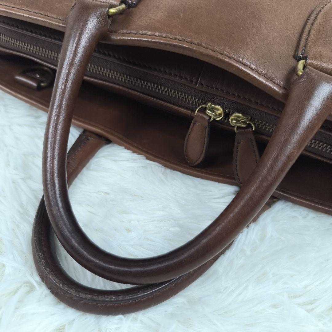 ✨美品✨ タケオキクチ ブリーフケース オールレザー 2way 1層 茶色