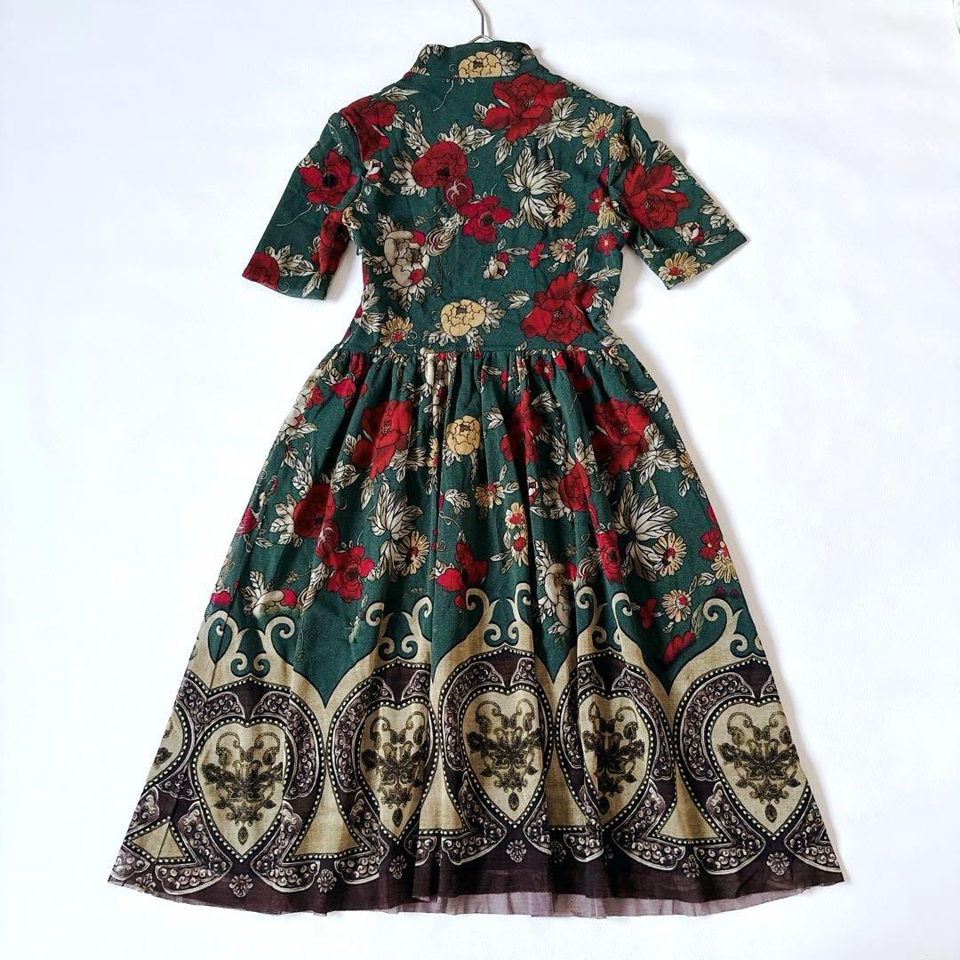 未使用級♡ヴィヴィアンタム マオカラー チャイナドレス フリル 花柄 XSサイズ