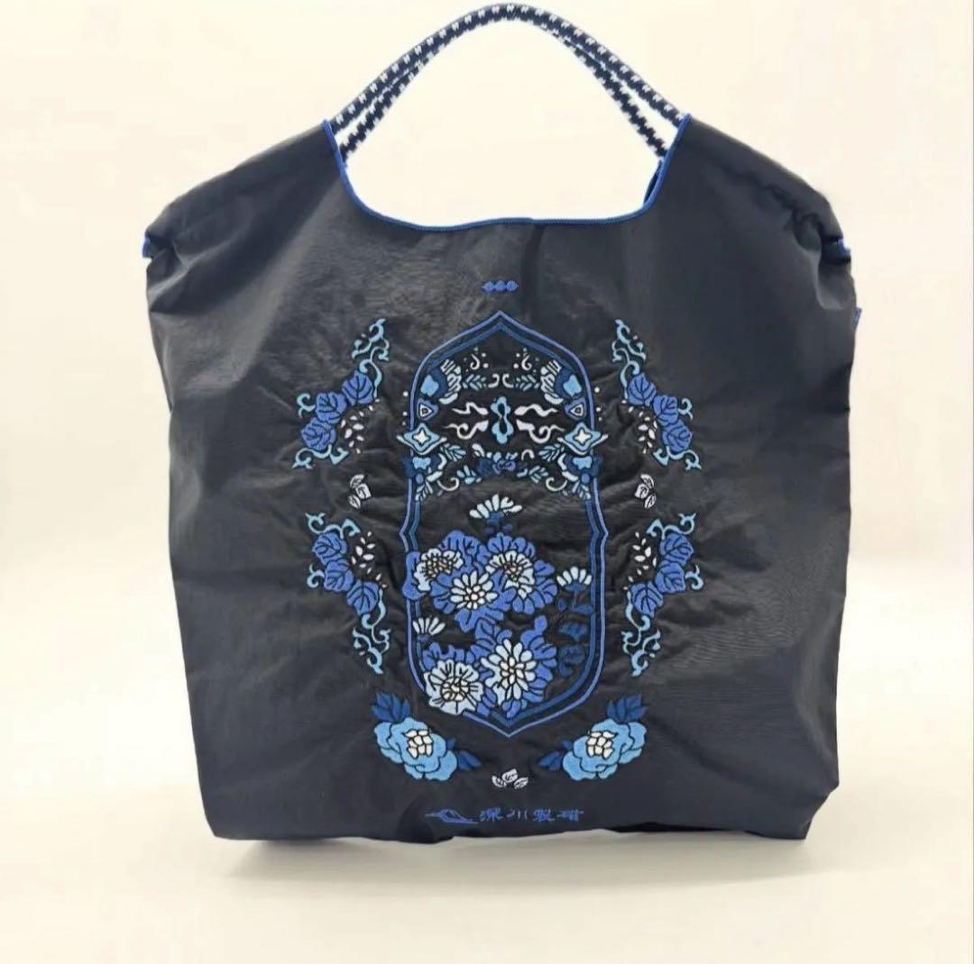 Ball＆Chain 深川製磁 BC 花柄 BLACK M エコバッグ