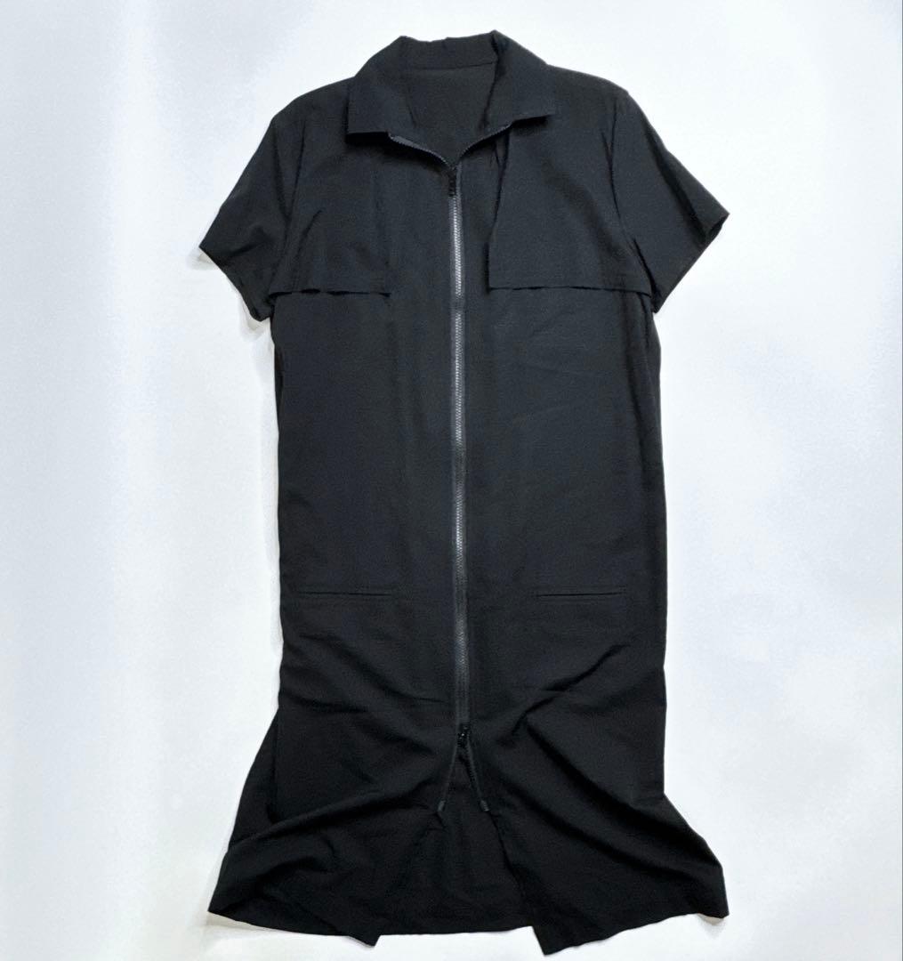 【美品】Y’s ワイズ　ジップアップ　ウールワンピース　ブラック