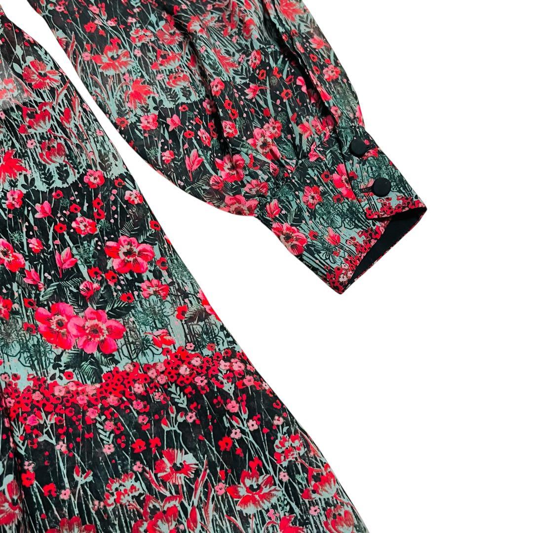 22AW定価6.8万　ANAYI アナイ　ティアードフラワープリント　ワンピース