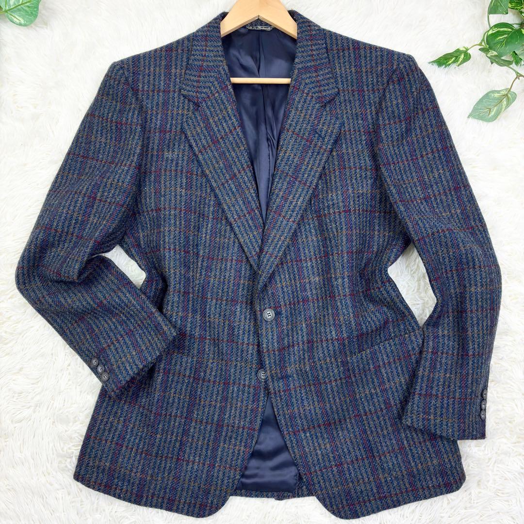 美品　エルメネジルドゼニア　ツイード　ウィンドウペンチェック　テーラード　2XL