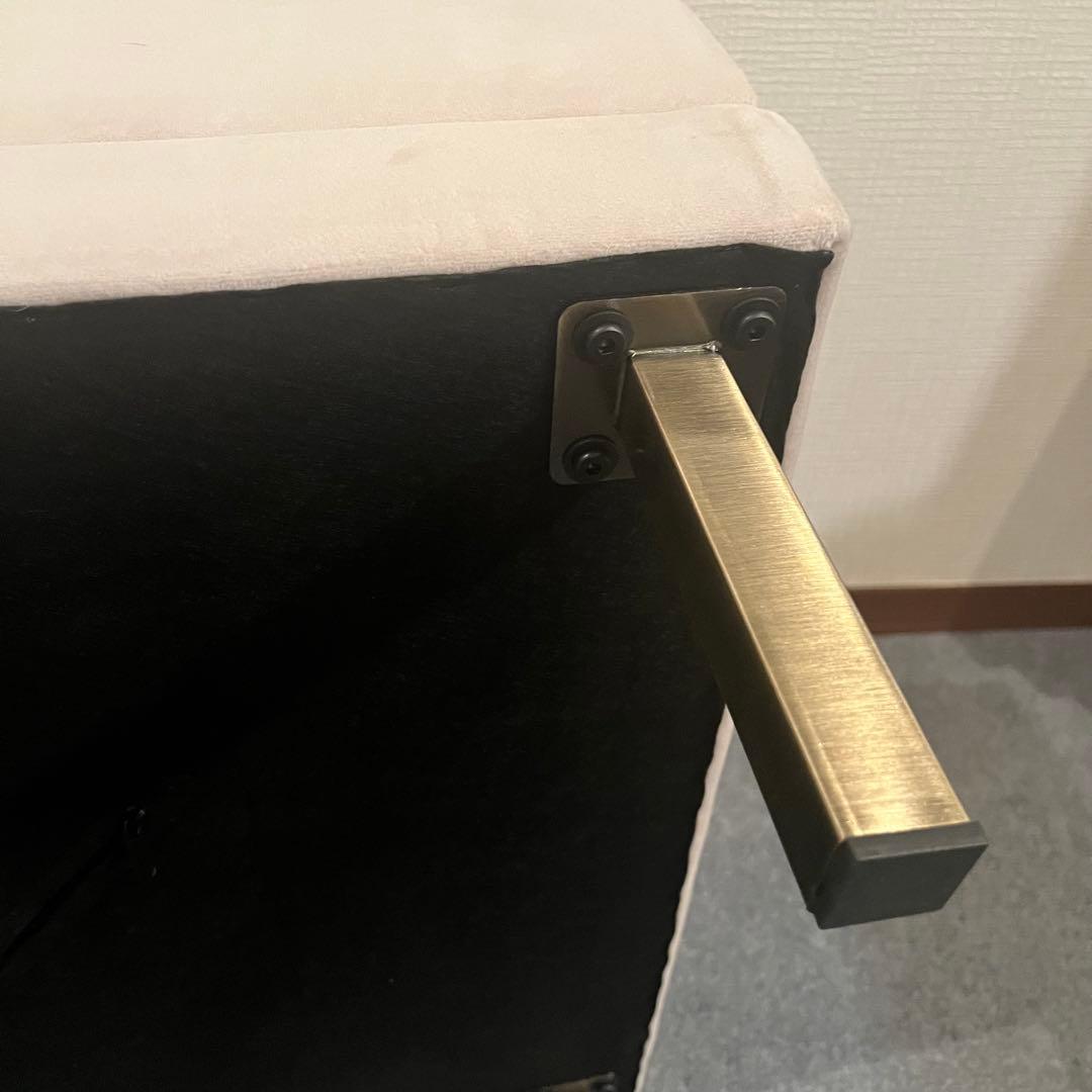 美品 ナチュラルベージュ オットマン スツール ロボット掃除機対応