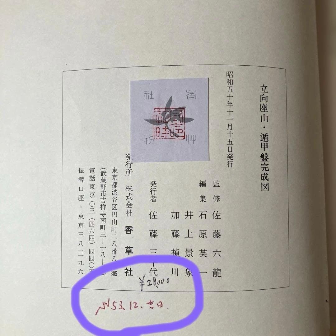 遁甲盤完成図 立向 座山