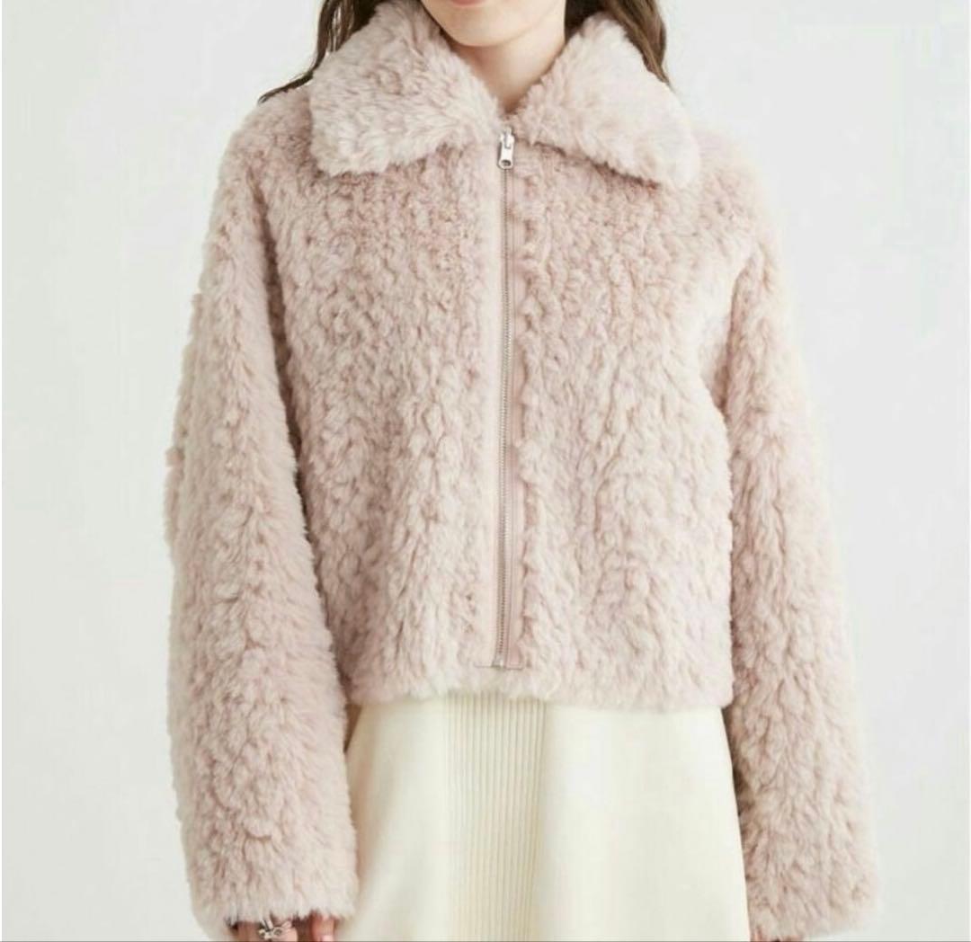 もなこfur fur エコファーリバーシブルブルゾン コート ピンク