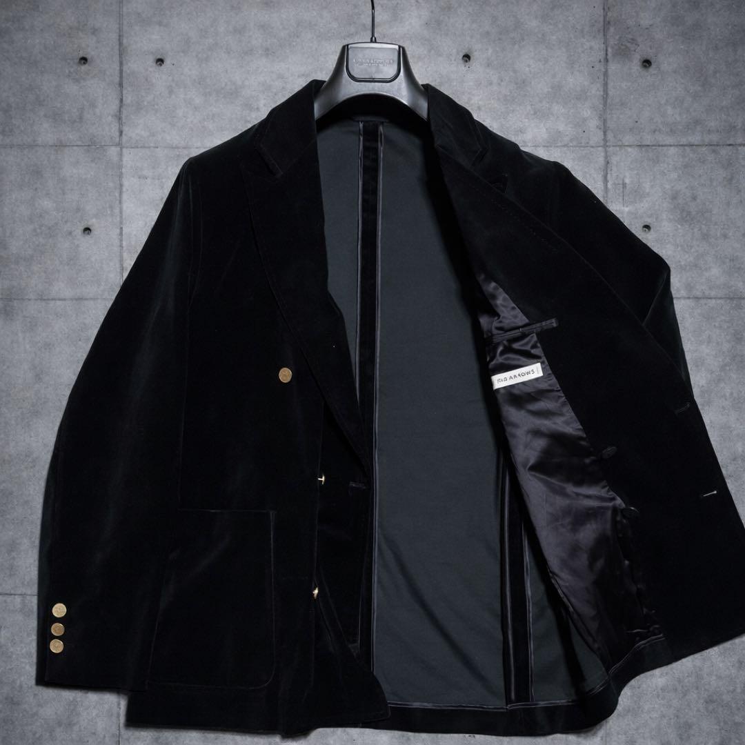 美品 UNITED ARROWS 金ボタン ベロア ダブルブレストジャケット