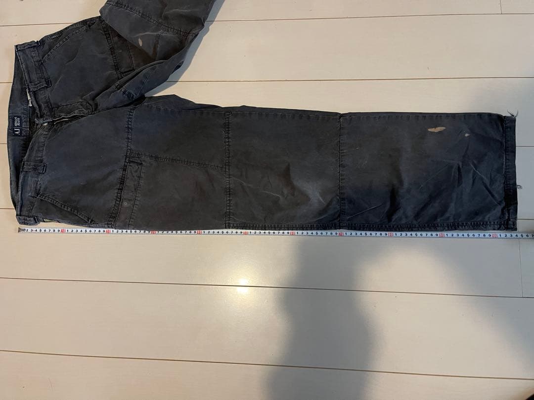 90s アルマーニジーンズ ポプリン パンツ ブラック　イタリア製