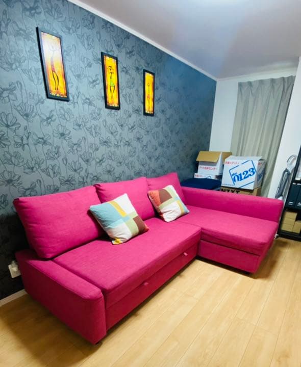 IKEA Friheten ソファベッド＋カーバ-直接受け取りのみ-12/7以降