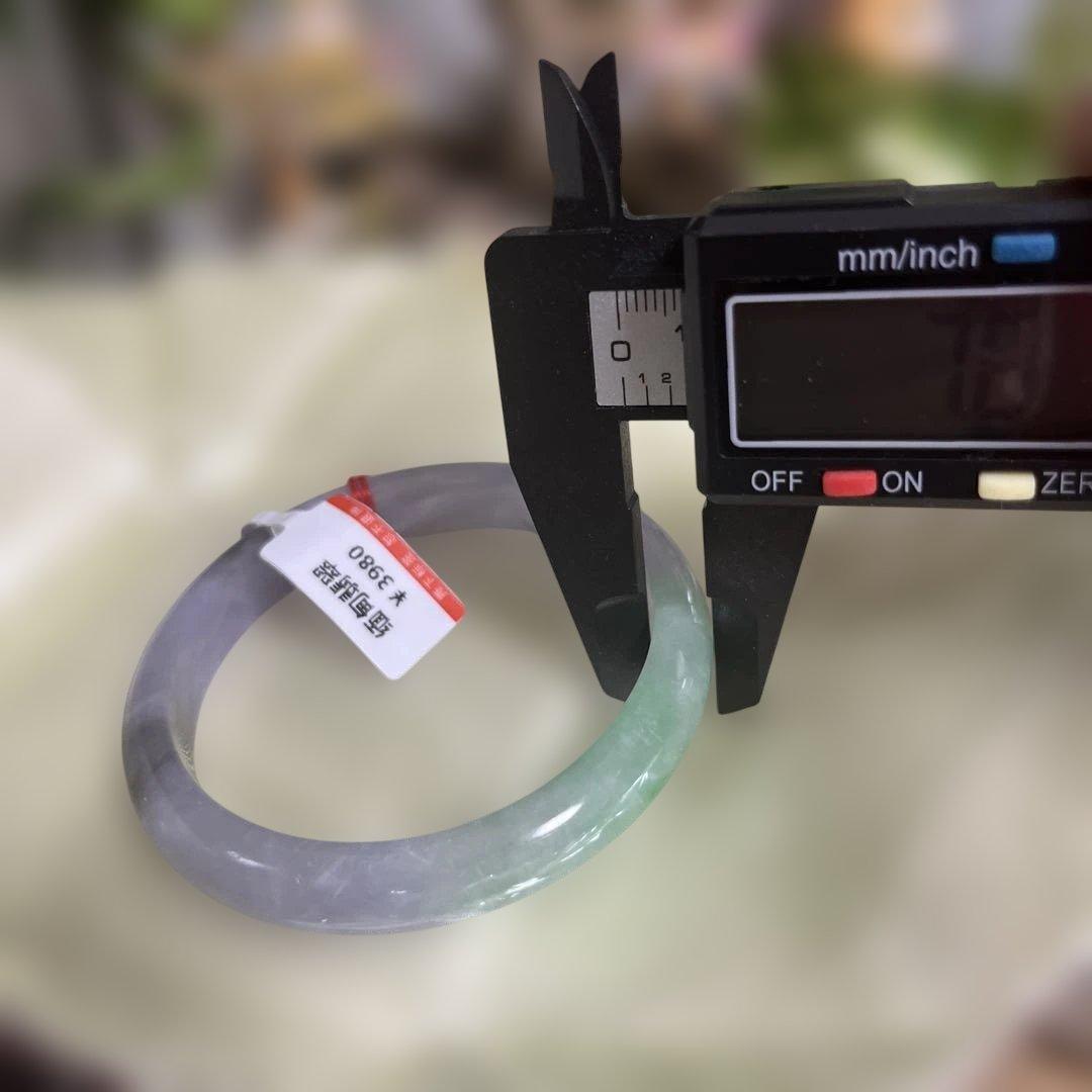 ミャンマー産翡翠バングル 魔除け黒混色開運三色.紫.緑. ❣️烏鶏