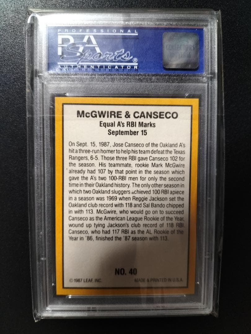 ■MLB Mark McGwire Jose Canseco Athletics