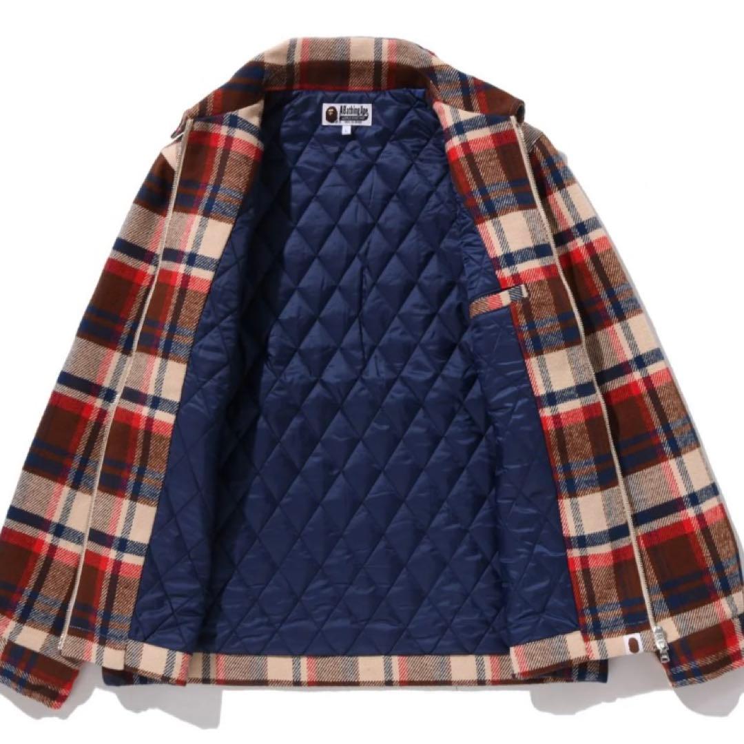 ジャケット・アウター BAPE CHECK CPO ZIP JACKET