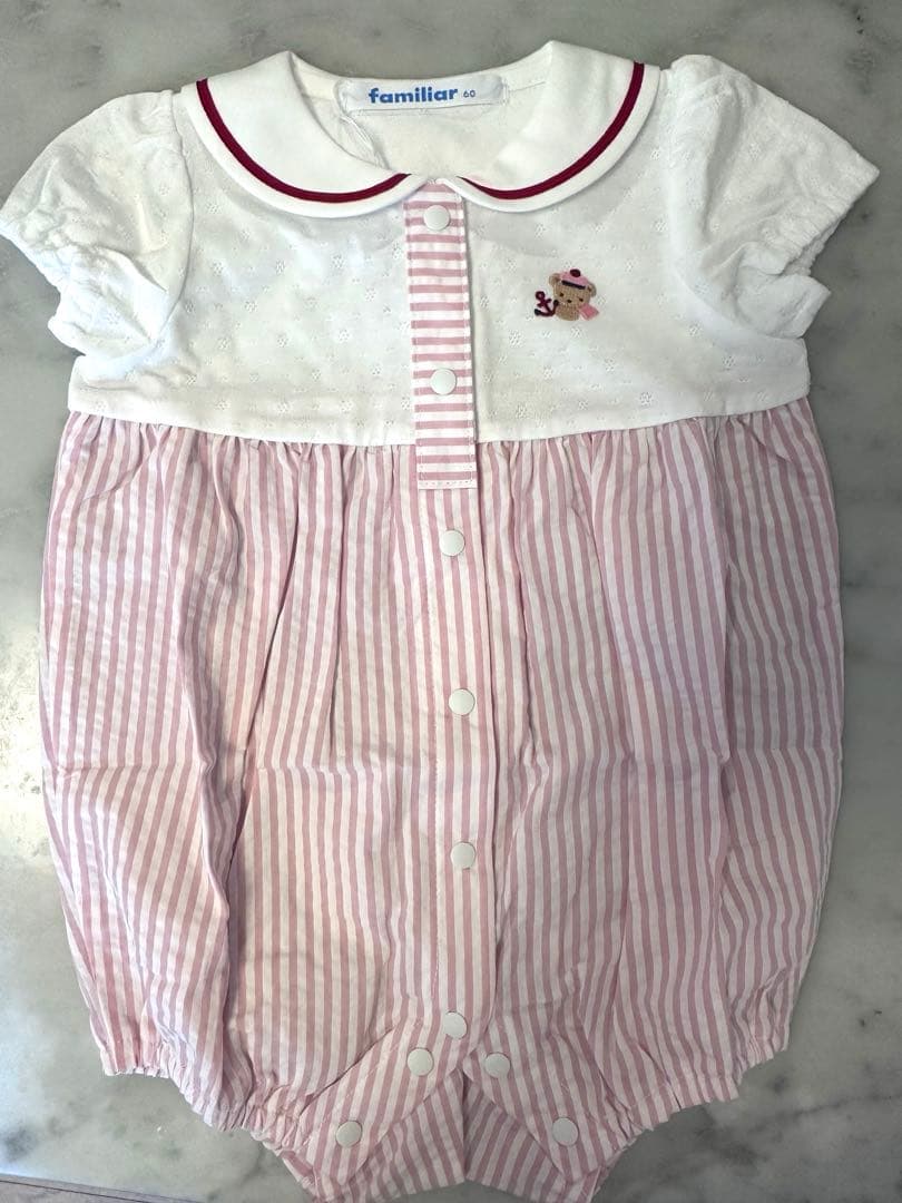 【未使用タグ付き】ファミリア　ロンパース　60cm