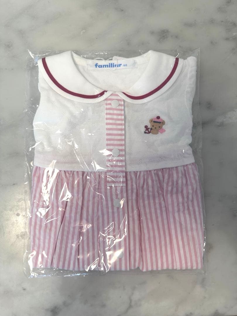 【未使用タグ付き】ファミリア　ロンパース　60cm