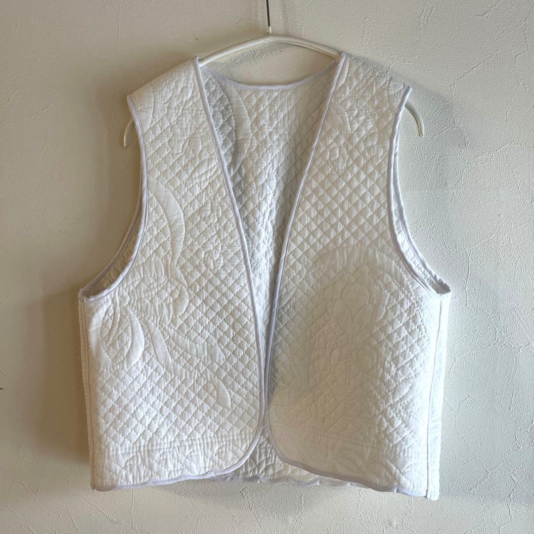 ホワイトキルトベスト　フランスアンティーク