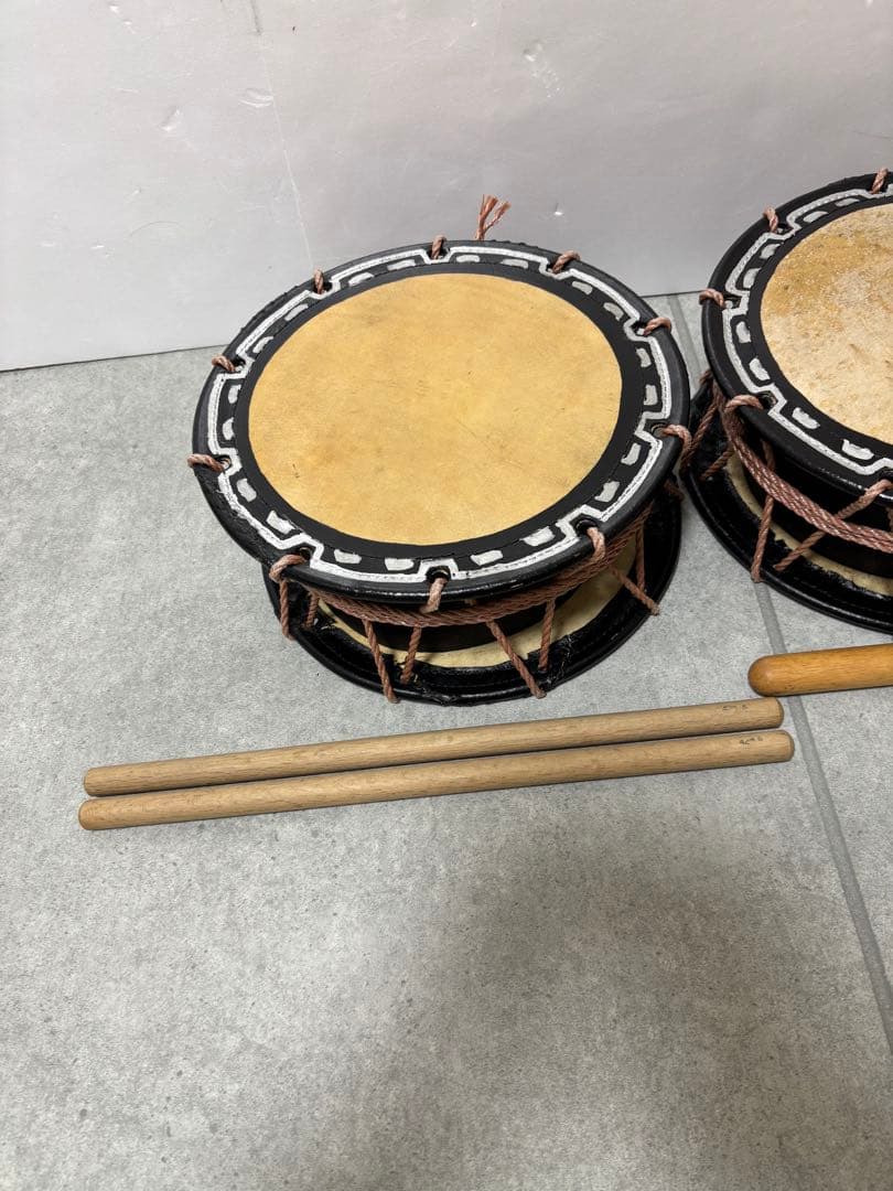 太鼓　2個セット　しめ縄？