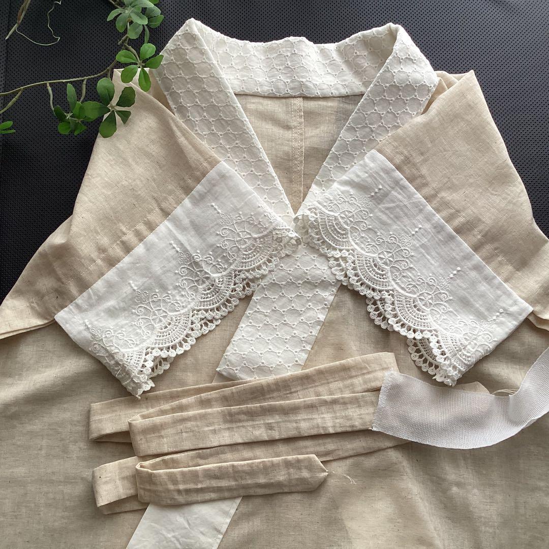 綿麻長襦袢、半襦袢 コットン70％リネン30%綿麻シングルガーゼ