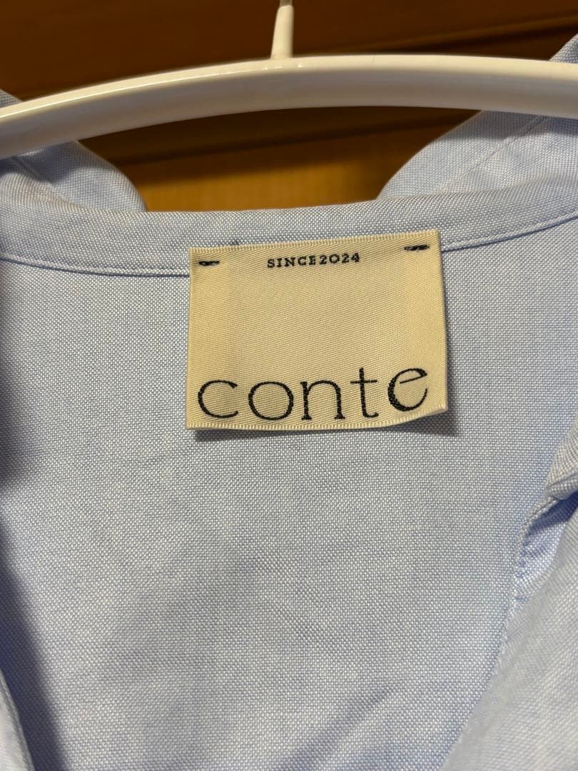 【1月5日限定価格】conte ディープVネックスキッパーシャツ　ライトブルー