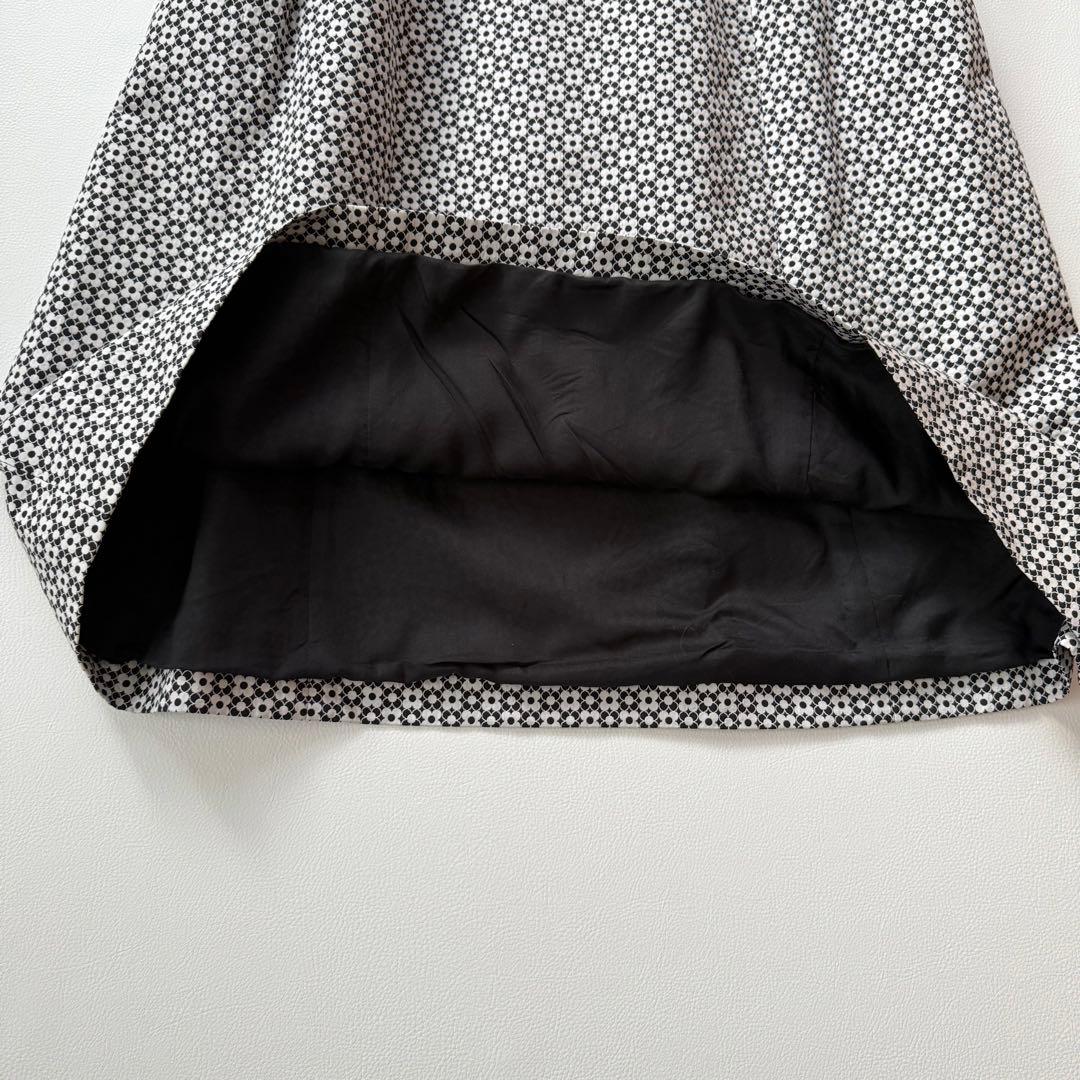 美品✨ルネ　リボンブローチ付き　カメリア総柄ワンピースドレス　クリーニング済　M