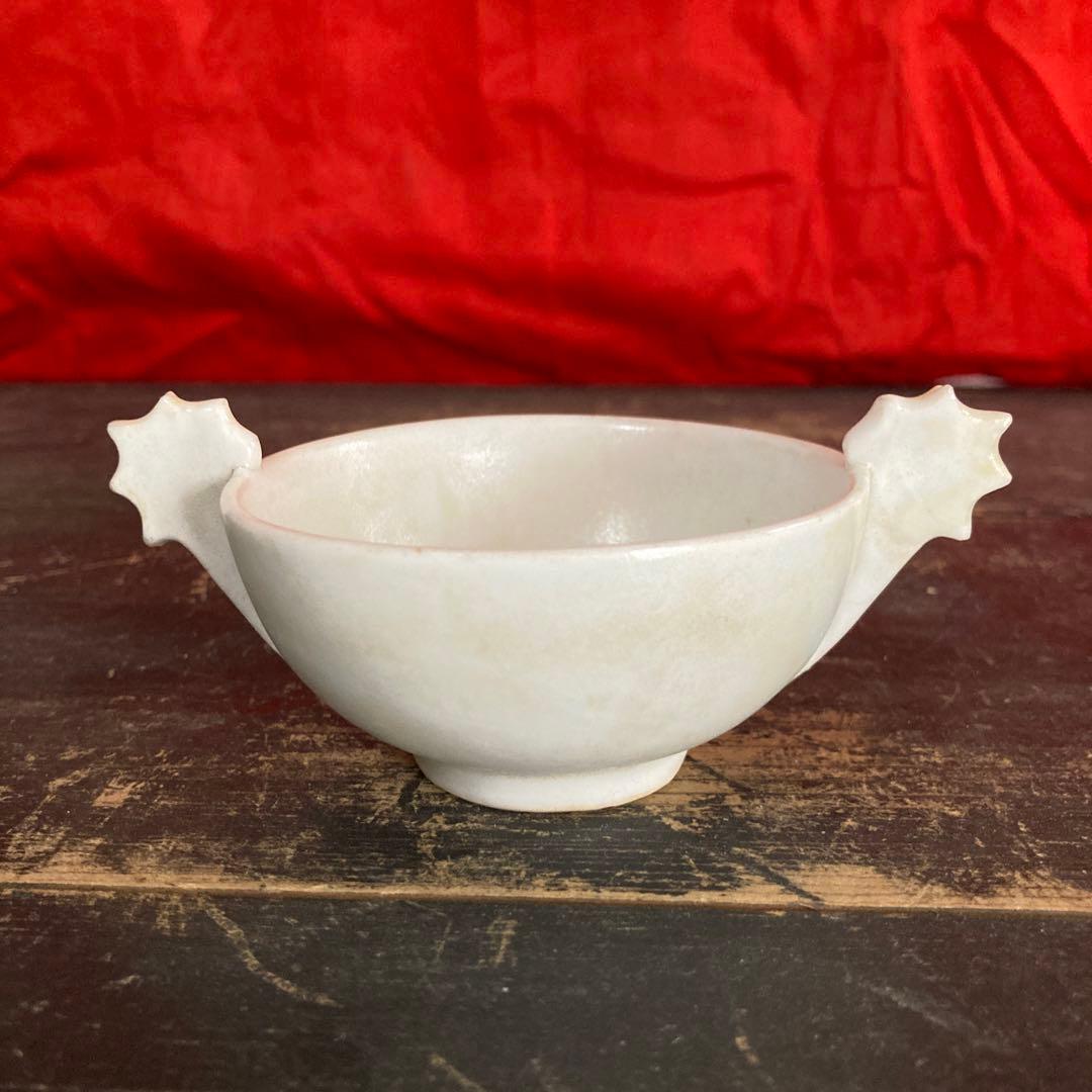 李朝　白磁　耳盃