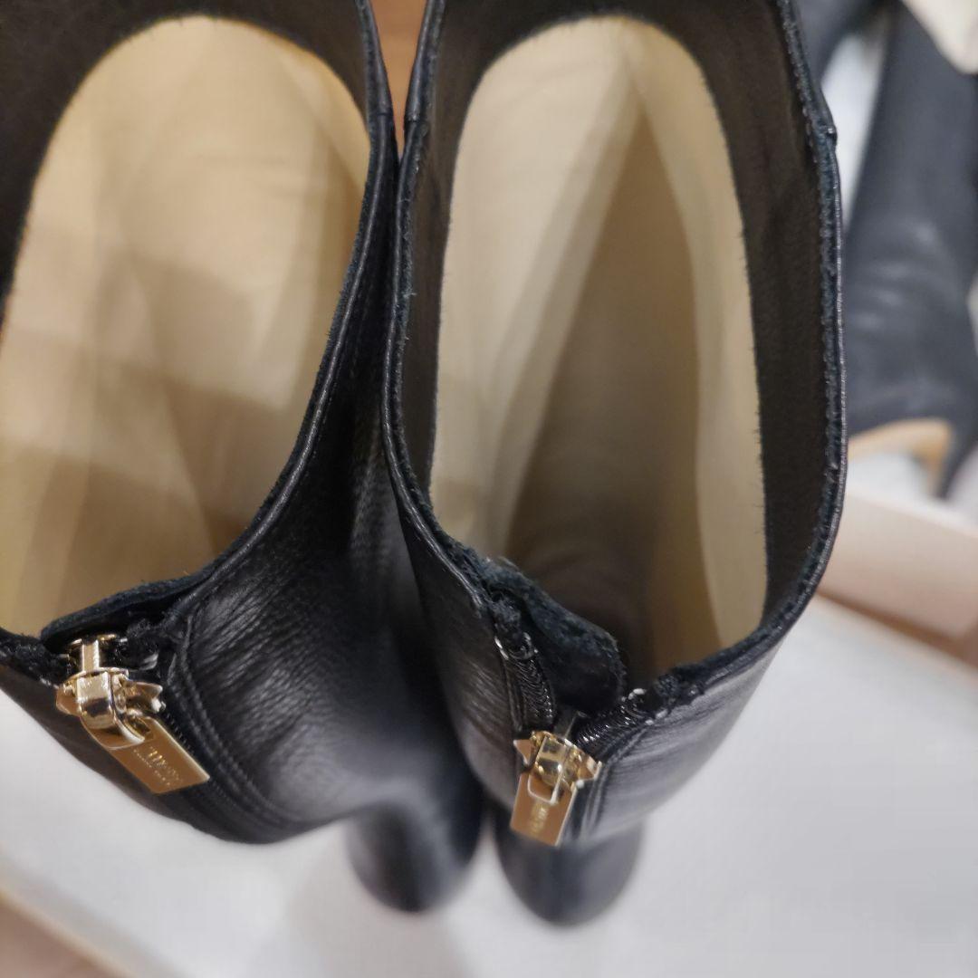 ジミーチュウ ブラックレザー ロングブーツ