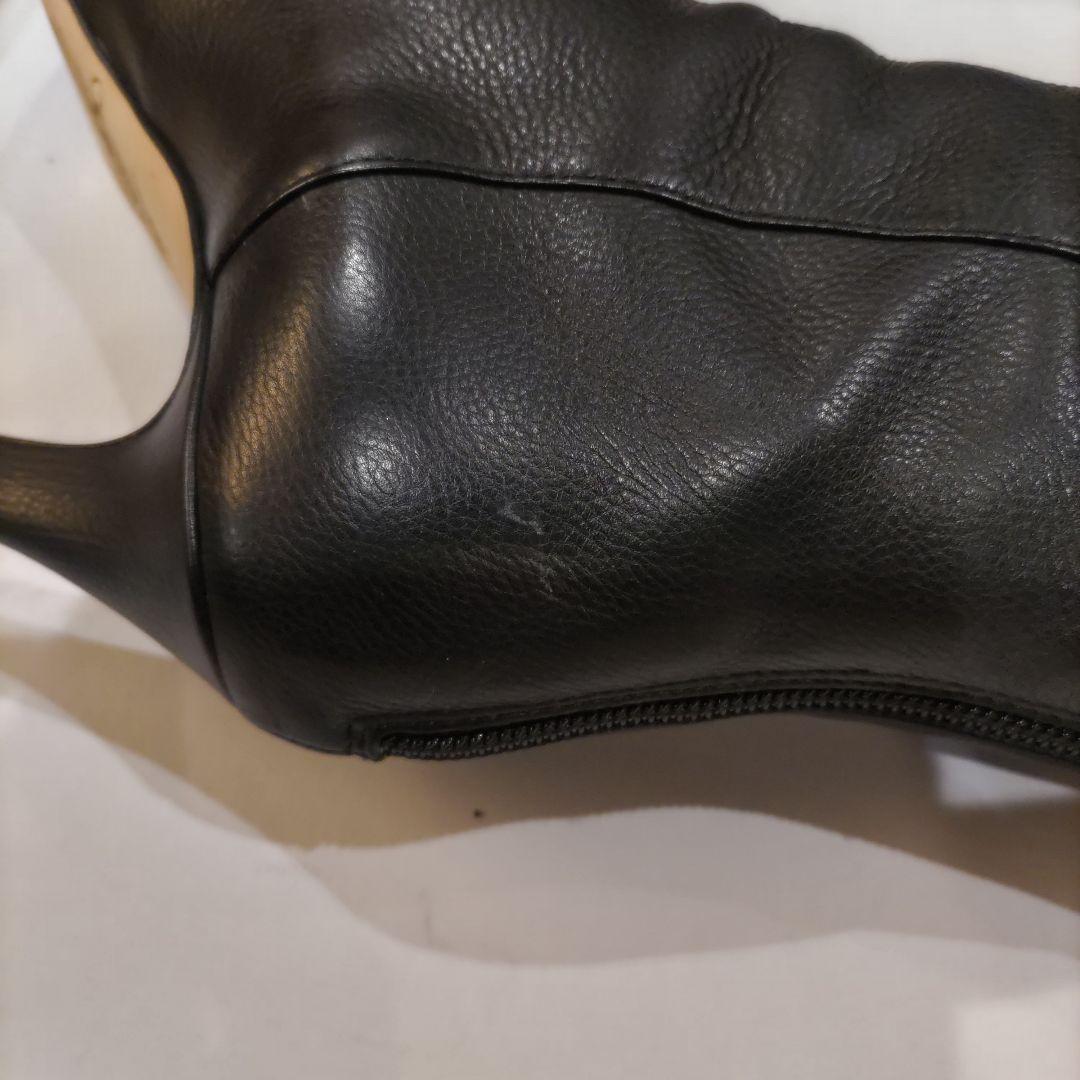 ジミーチュウ ブラックレザー ロングブーツ