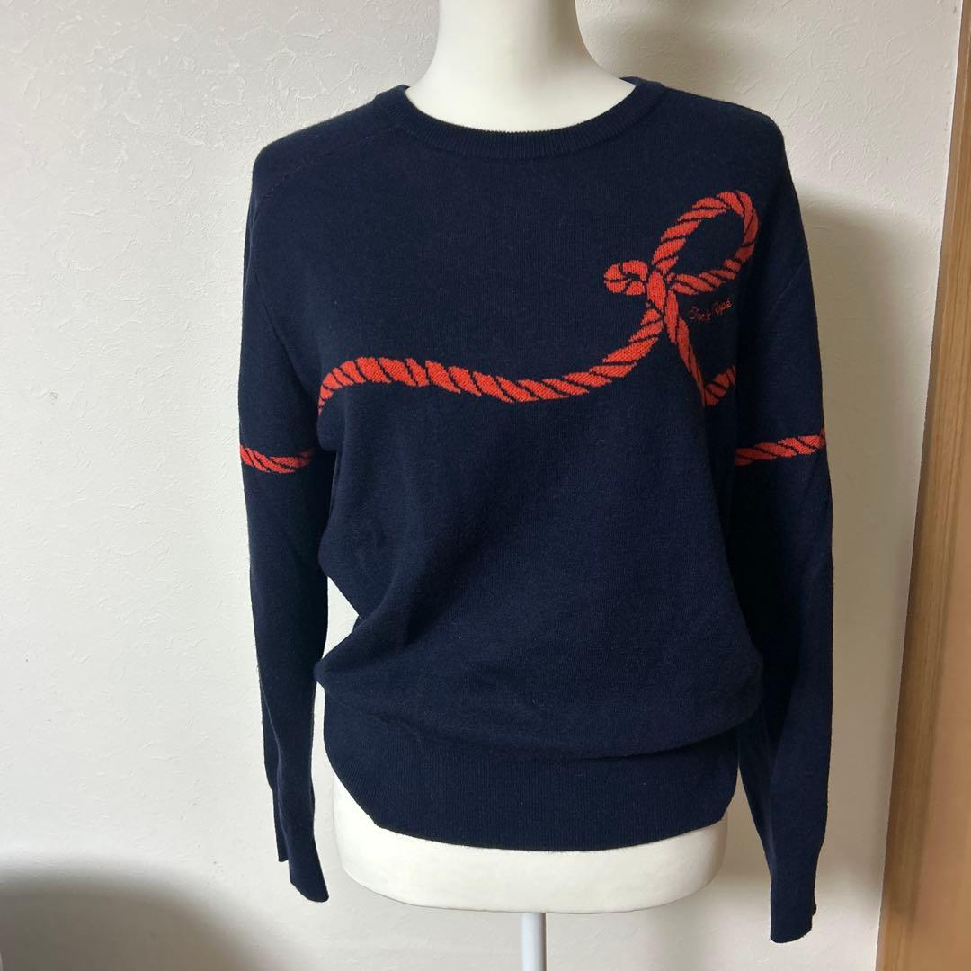 【美品】JUN&ROPE ネイビー ゴルフ セーター