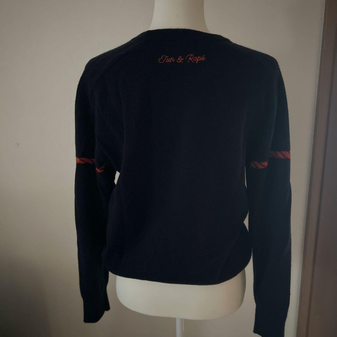 【美品】JUN&ROPE ネイビー ゴルフ セーター