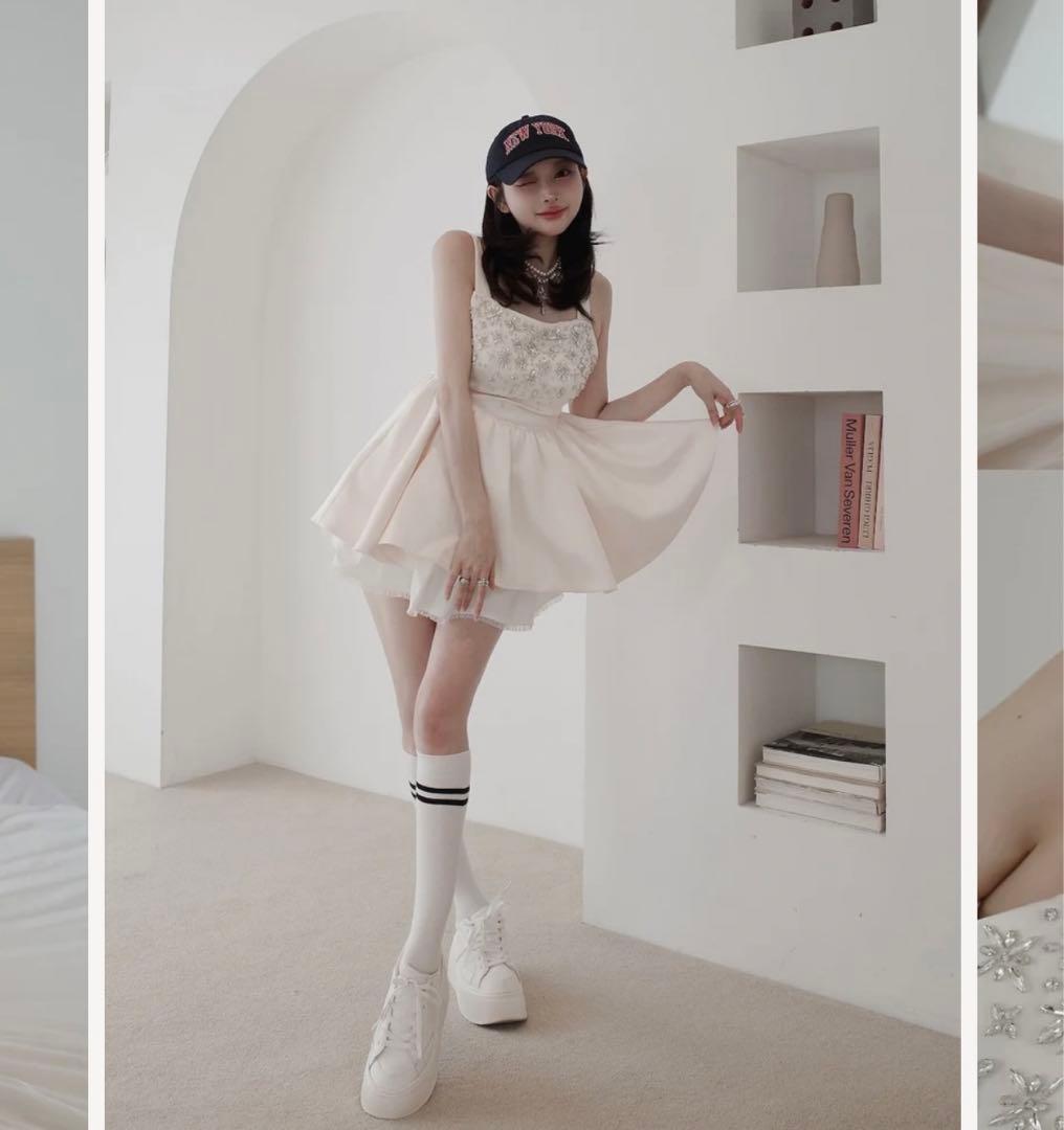 新品タグ付き ダーリッチ ジュエリーフレアチュニック アイボリー