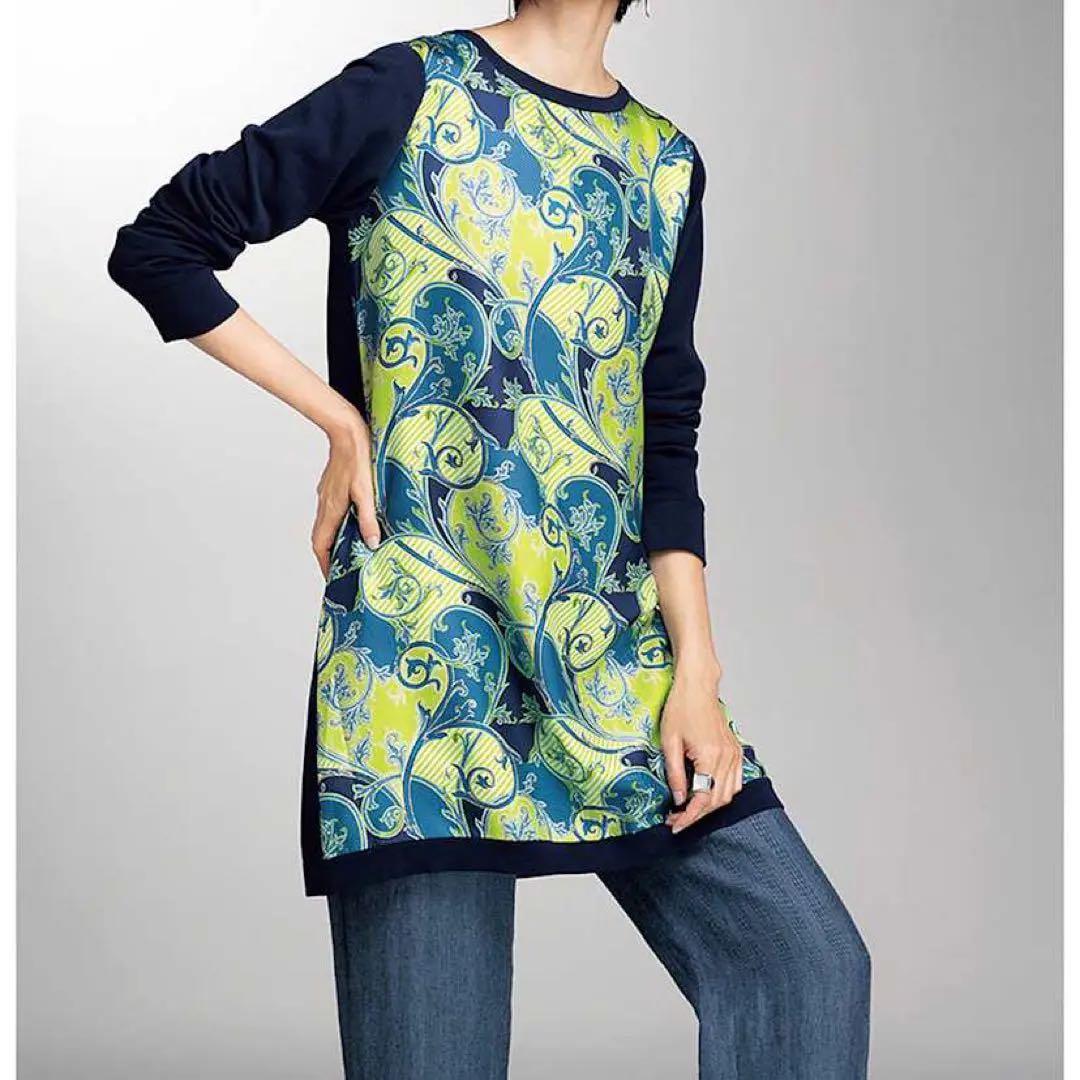 新品未使用　ダーマコレクション　シルクペイズリー柄　チュニックワンピース