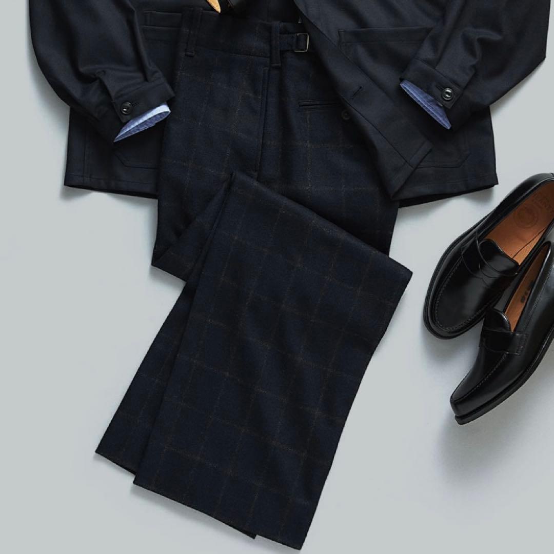 BRITISH MADE セレモニーパンツ【NAVY × GREY CHECK】