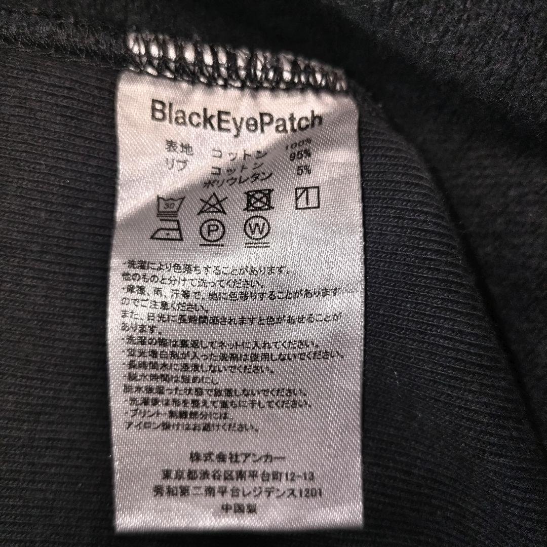 j66【人気Lサイズ】ブラックアイパッチ　刺繍ロゴ　スウェット　入手困難