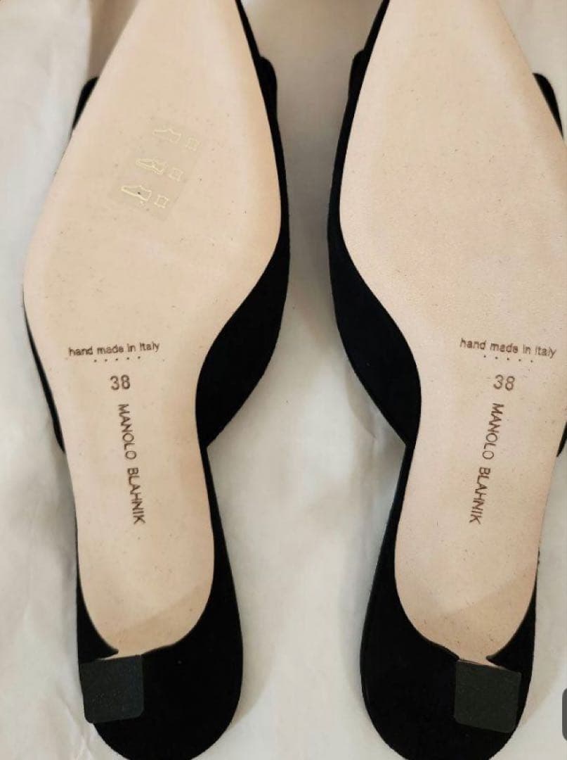MANOLO BLAHNIK ブラックミュール 38