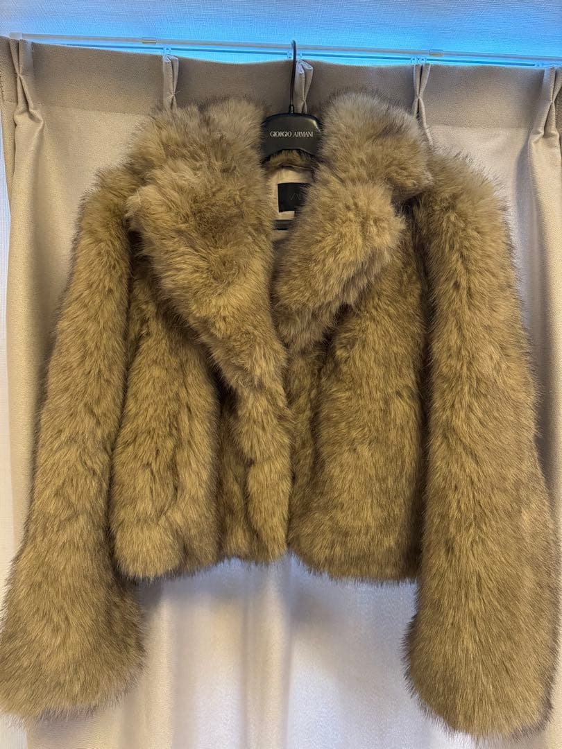 【新品タグ付き】ZARA ショートフェイクファーコート XS