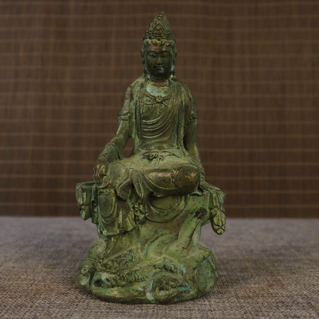 銅細工 自在観音像 仏像 装飾品 工芸品 美術品 置物