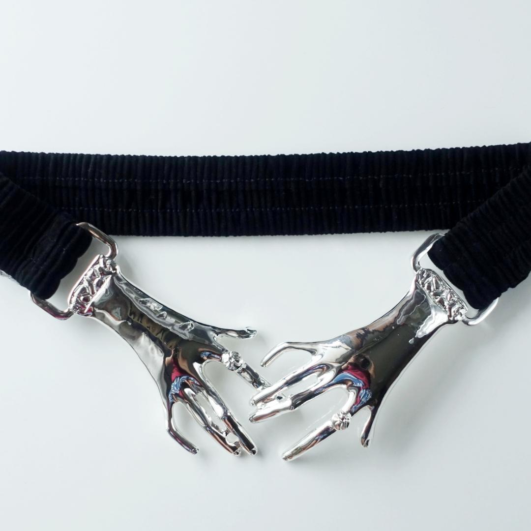 ヴィンテージ風 1970年代 ヴィクトリアンスタイル ハンドモチーフベルト