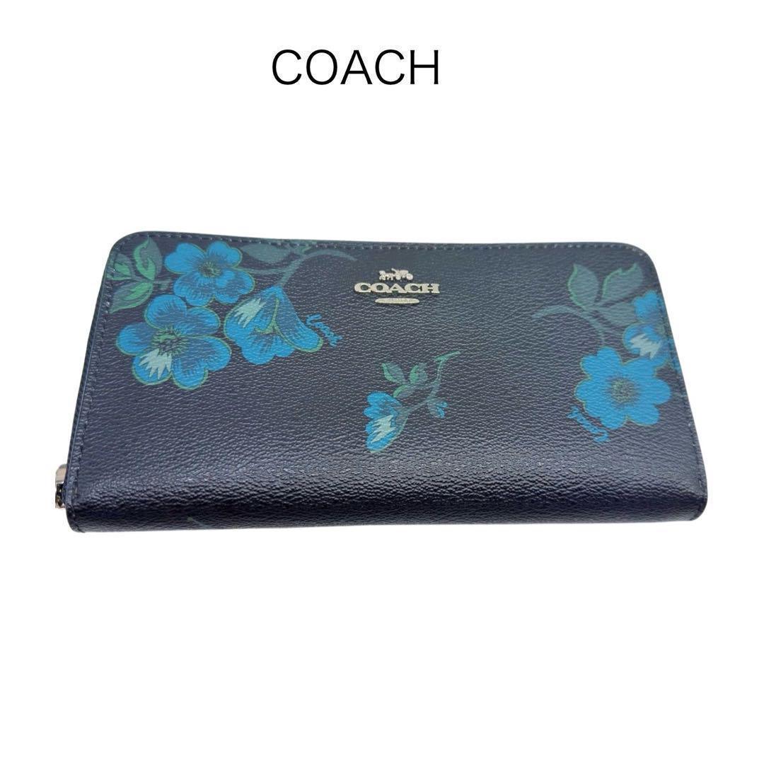 COACH コーチ ヴィクトリア フローラル ラウンドファスナー 長財布