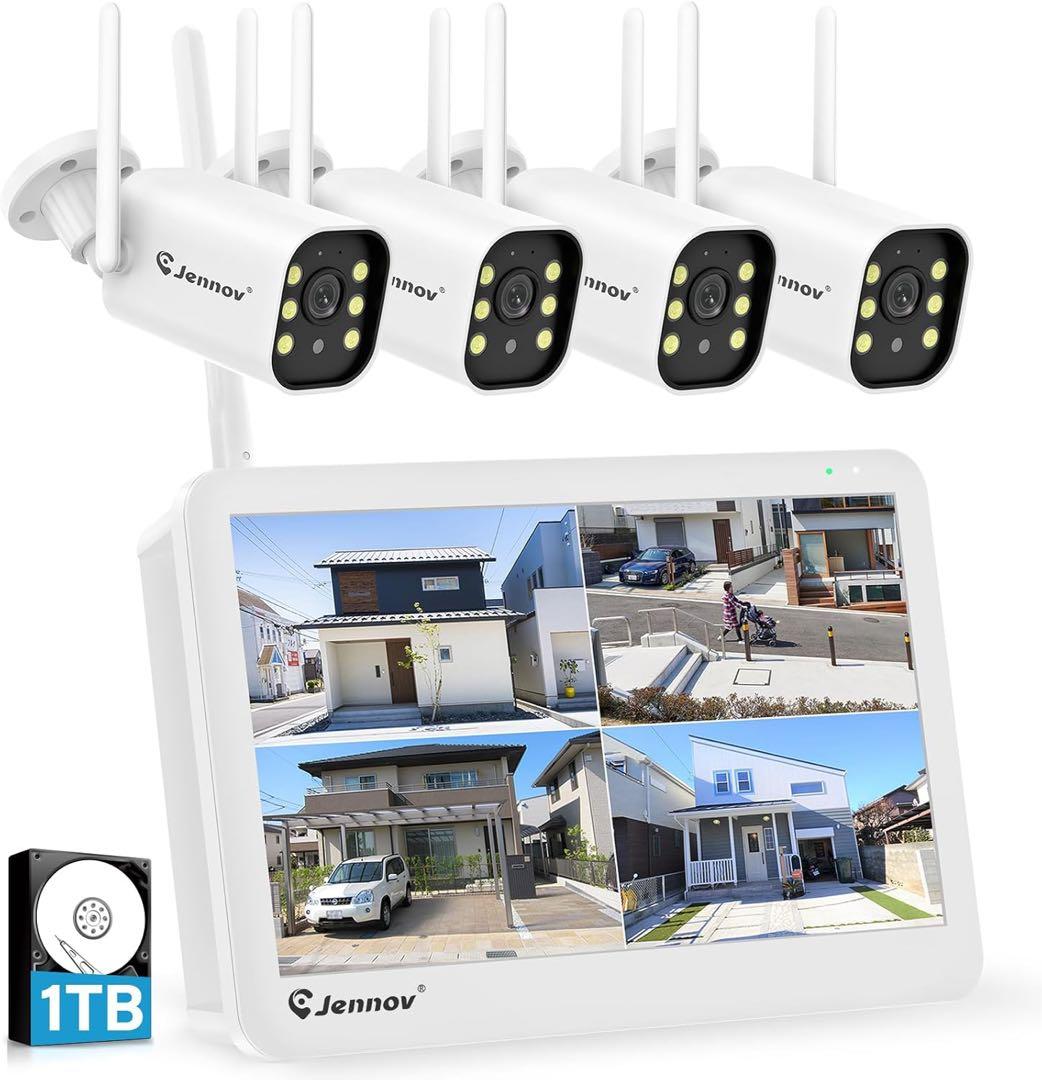 激安価格‼️４台セット！防犯カメラ 屋外IP66 500万画素 モニター付き