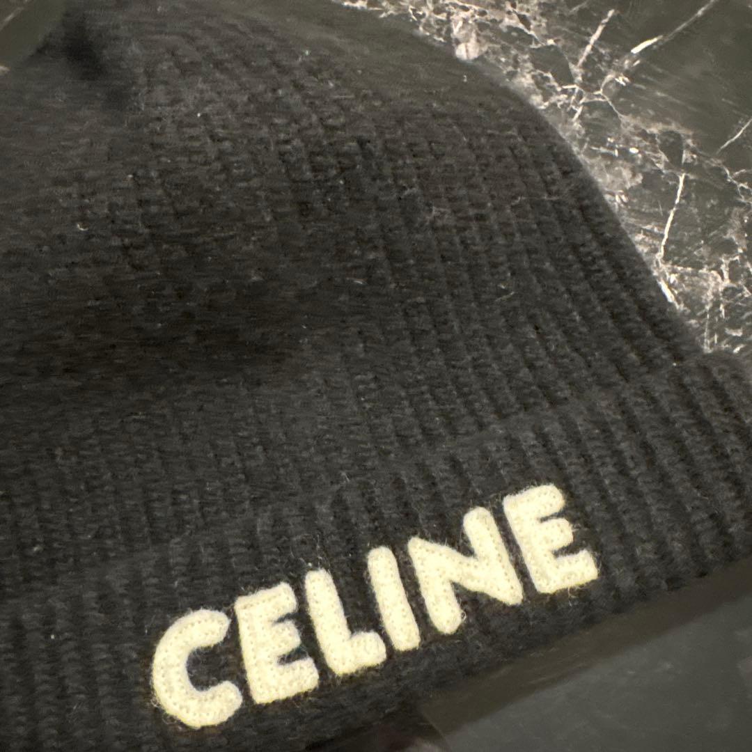 CELINE ブラック ニット帽 浅型