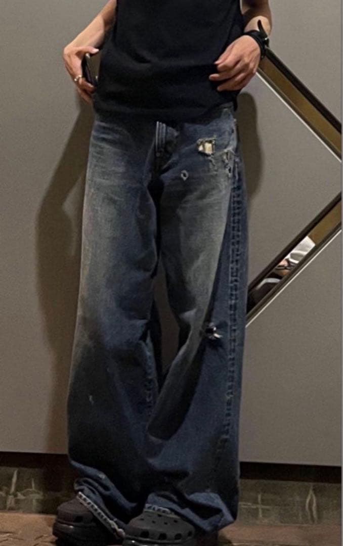 パンツ 24ss FADED MODERN DENIM WIDE TROUSERS