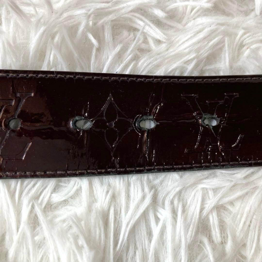 LOUIS VUITTON ルイヴィトン モノグラムヴェルニ ベルト ボルドー