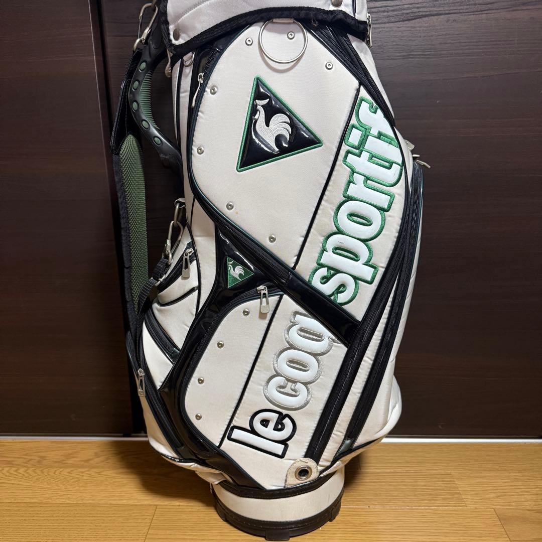 le coq sportif キャディバッグ ゴルフバッグ ホワイト/グリーン