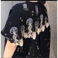 marble sud クラゲ刺繍 半袖チュニック