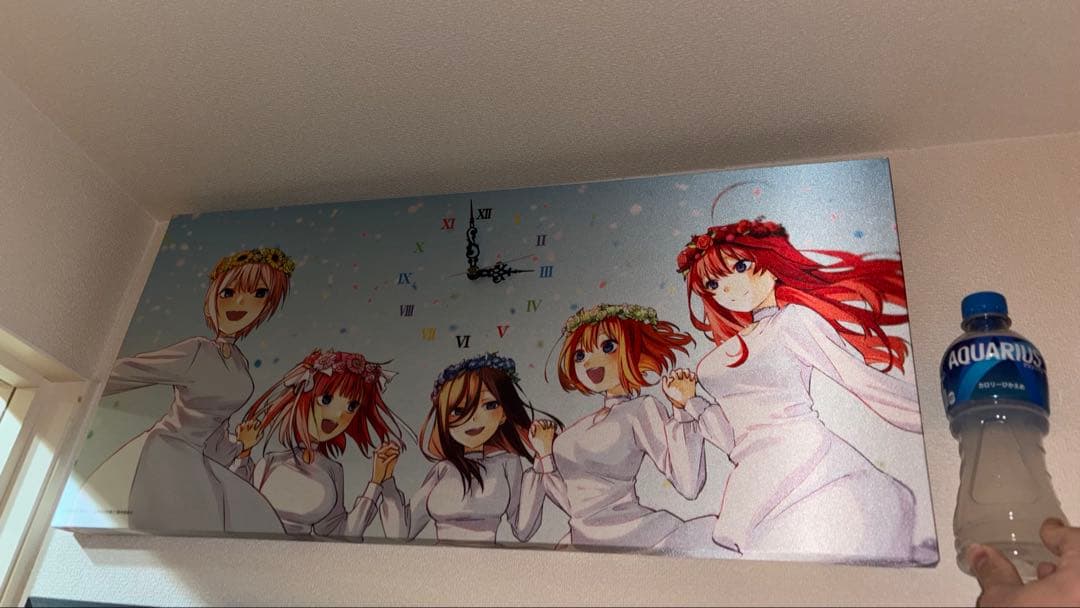 五等分の花嫁 壁掛け時計　テキスタイルパネルクロック キャンバスボード ED